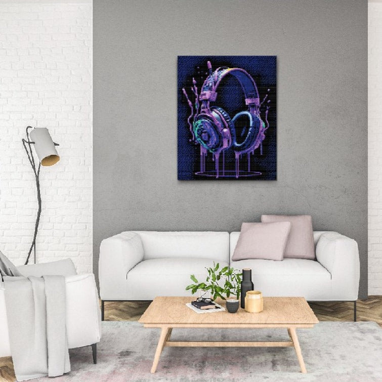 Konstnärligt musikmotiv – Diamond Painting med musikinstrument