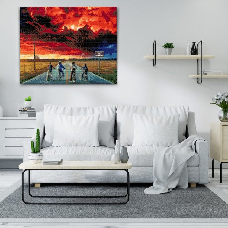 Retro tv-seriemotiv – Stranger Things i Diamond Painting-stil