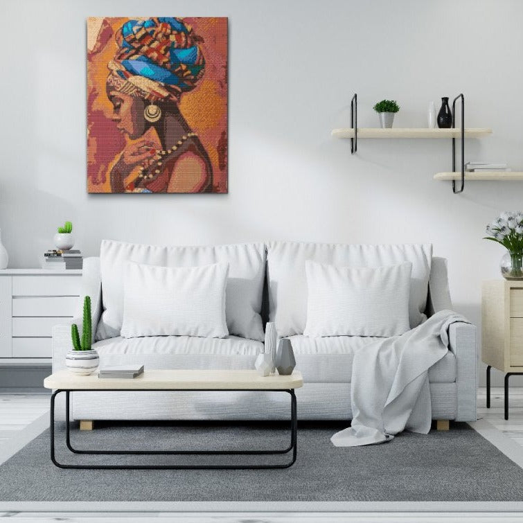 Porträtt av kvinna med afrikanska inslag – Diamond Painting