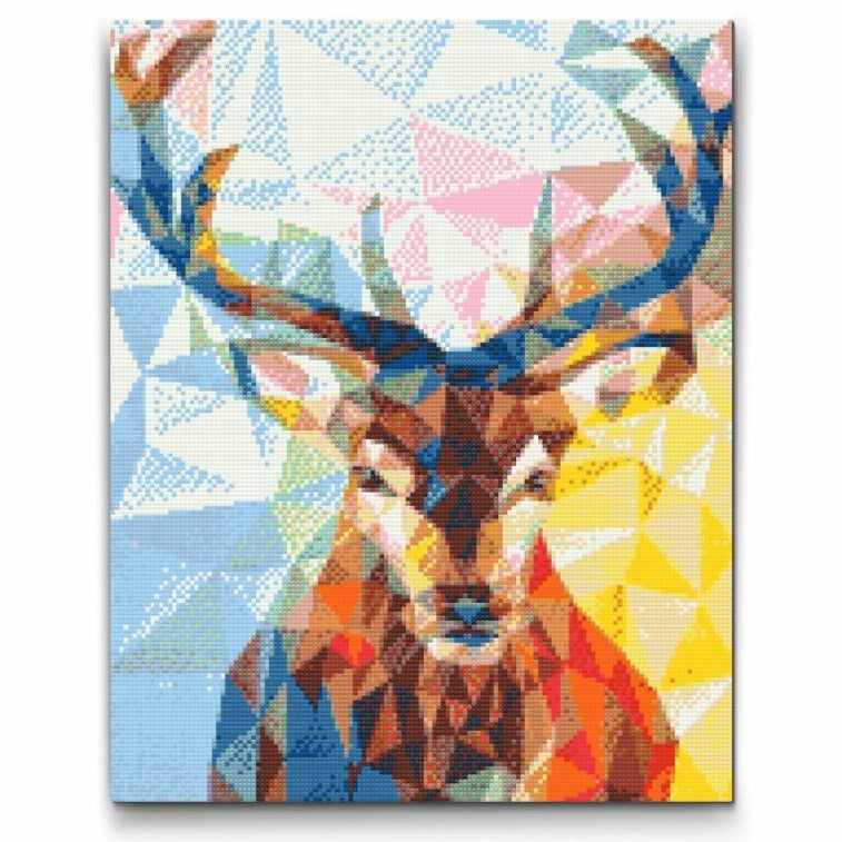 Geometrisk hjort – modern Diamond Painting väggkonst