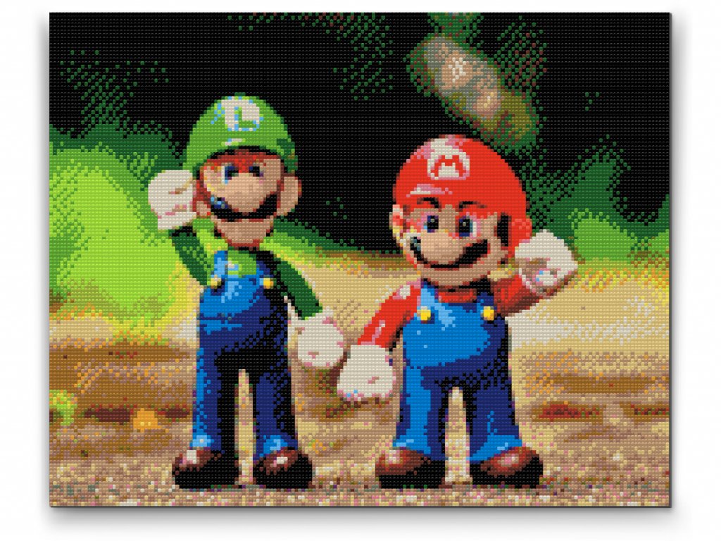 Diamond Painting av Mario Brothers – retro spelmotiv