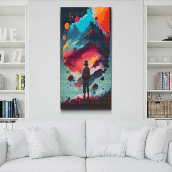 Färgstark horisont i diamond painting – skapa ett magiskt konstverk steg för steg