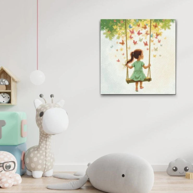 Gungande flicka i naturen – Diamond Painting med känsla