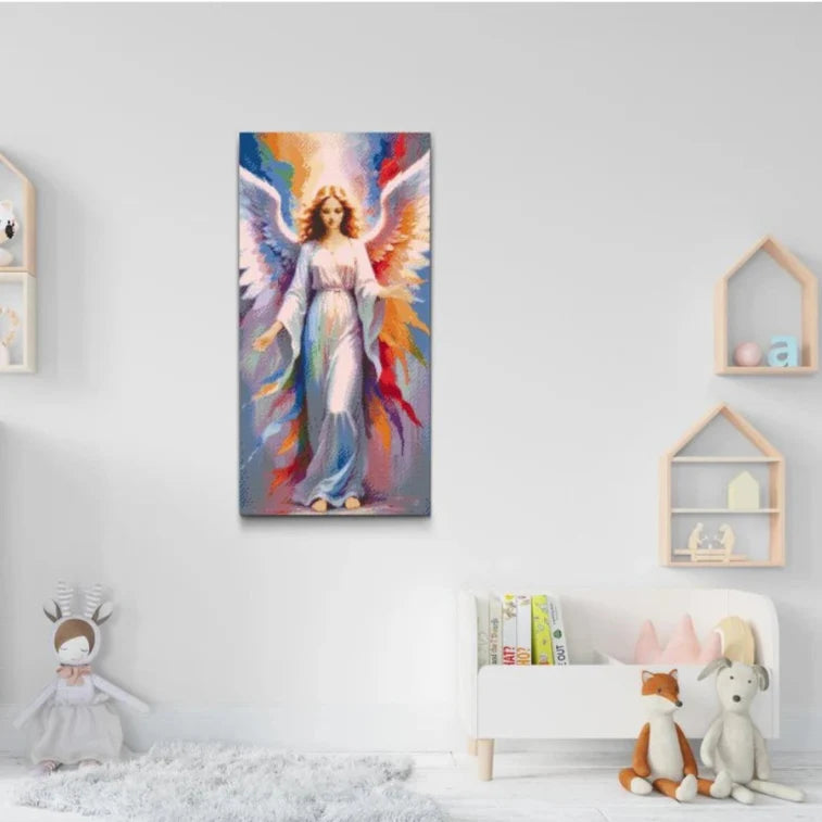Ängel med regnbåge – magisk diamond painting fylld med ljus och mening