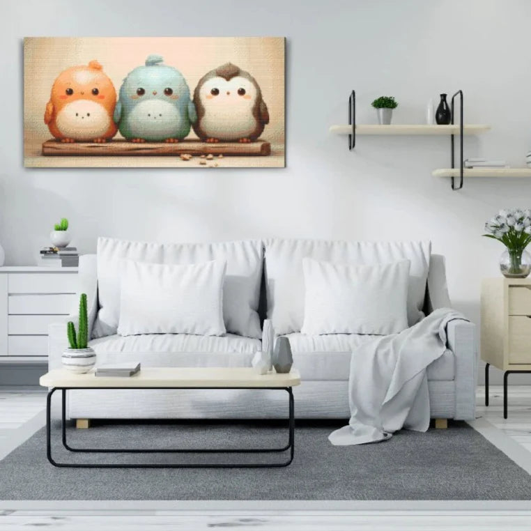 Diamond painting med gulliga pingviner – perfekt för barn och djurvänner