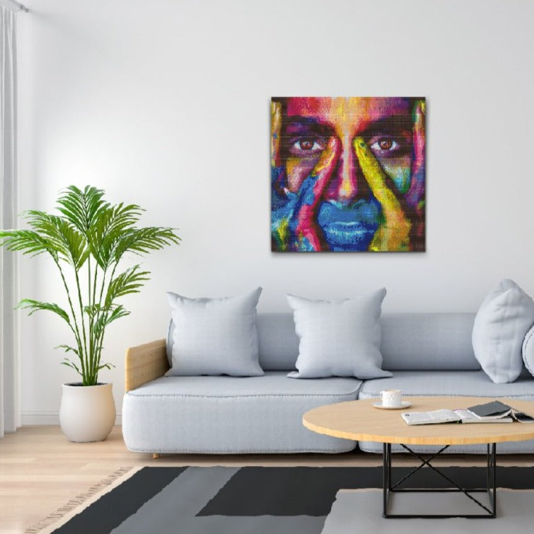 Färgrik diamanttavla med porträtt – perfekt för dig som gillar färg och form