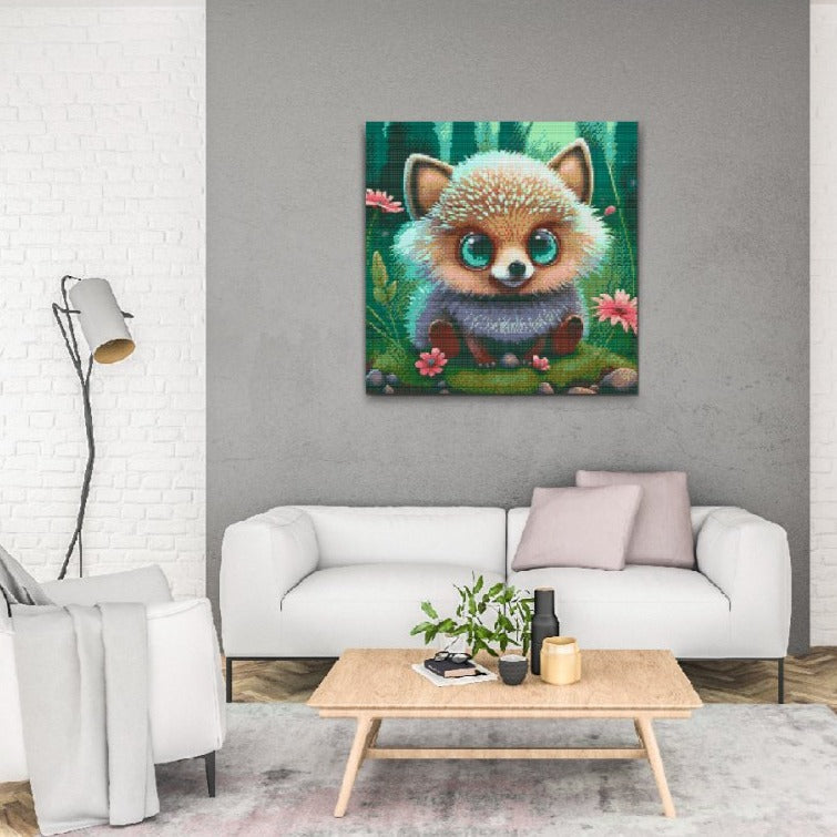 Söt liten igelkott i diamanttavla – djurmotiv som passar både barn & vuxna