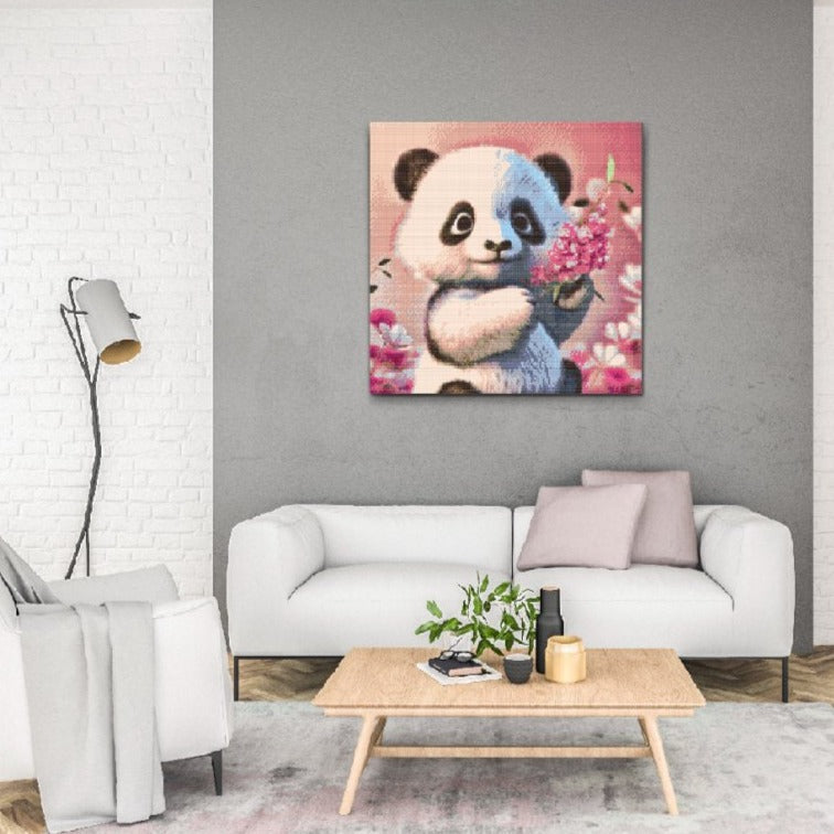 Gulligt panda-motiv i diamond painting – enkelt och roligt att pärla