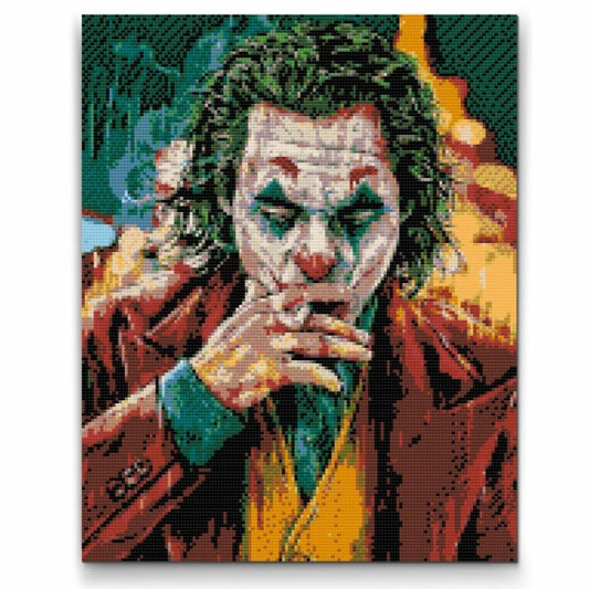 Diamond Painting av Jokeren – dramatiskt porträttmotiv