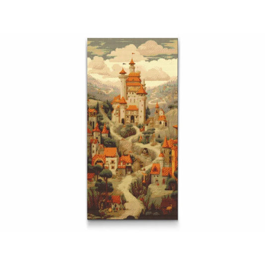 Diamond painting med slott på berget – romantiskt och majestätiskt motiv

