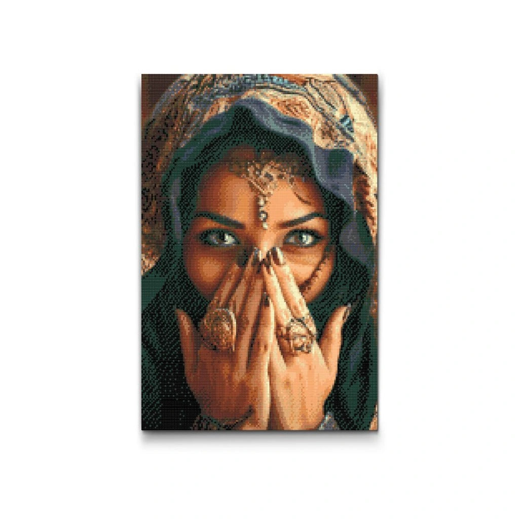 Diamond painting kvinna med slöja