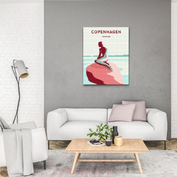 Den lilla havfrun – konstnärligt undervattensmotiv i Diamond Painting