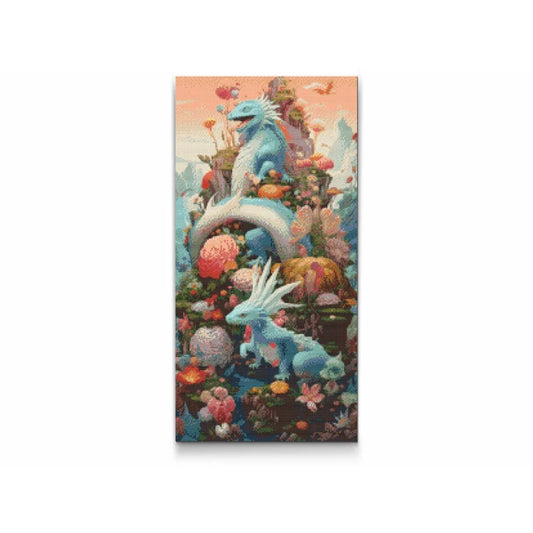Diamond painting med drake i håla – fantasimotiv med eld och kraft

