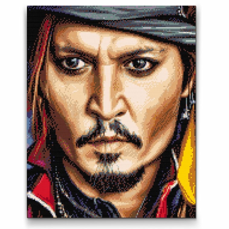 Diamond Painting av Johnny Depp – porträtt av filmikon