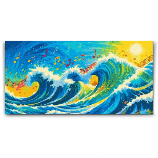 Diamond painting med musiktema vid havet – magiskt och harmoniskt motiv

