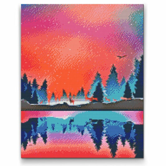 Diamond Painting av snölandskap – Smuk Vinter motiv