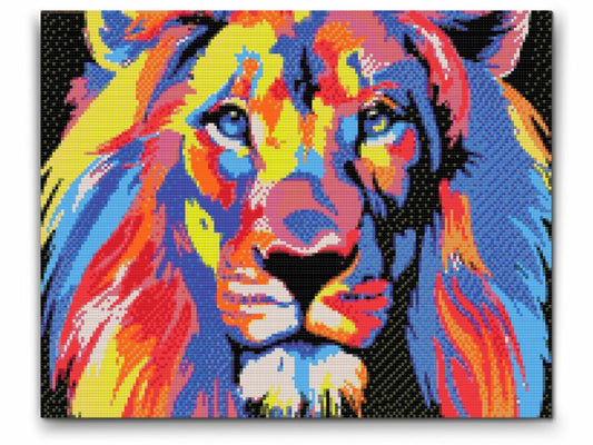 Diamond Painting av färgglatt lejon – livfullt och kraftfullt motiv