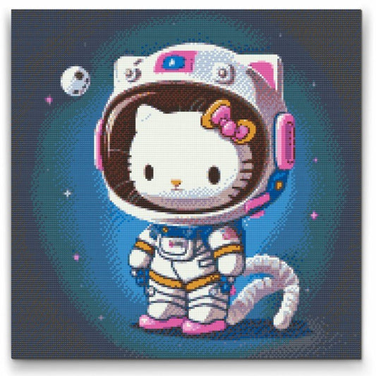 Diamond painting med Hello Kitty – gulligt motiv i rosa och vitt

