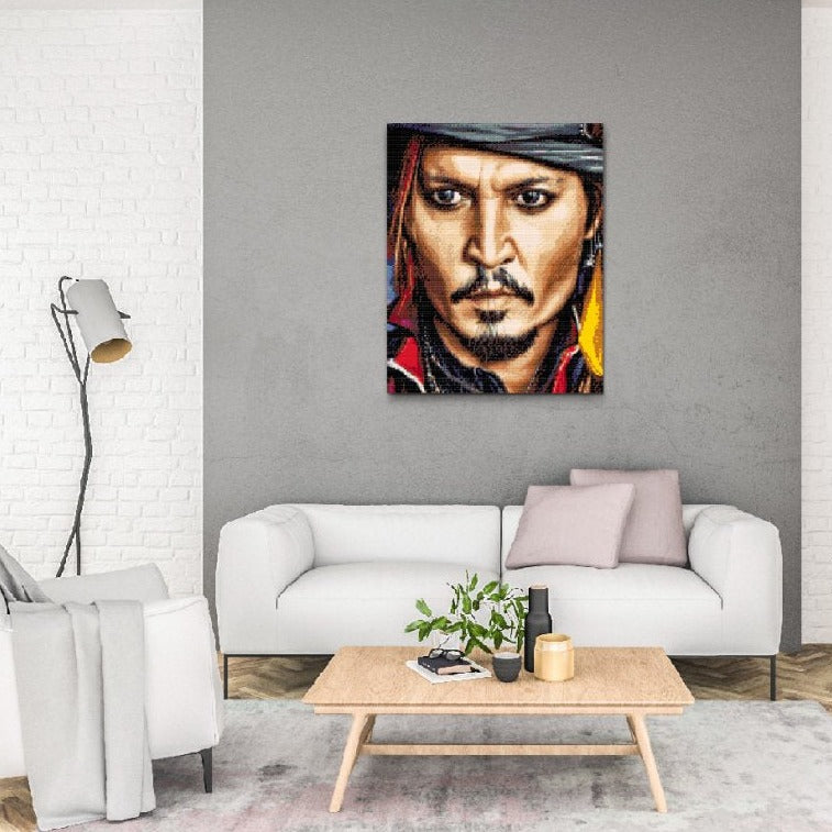 Johnny Depp i Diamond Painting-stil – konstnärligt kändismotiv