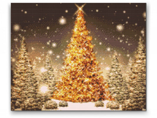 Traditionellt julmotiv – julgran i Diamond Painting-stil