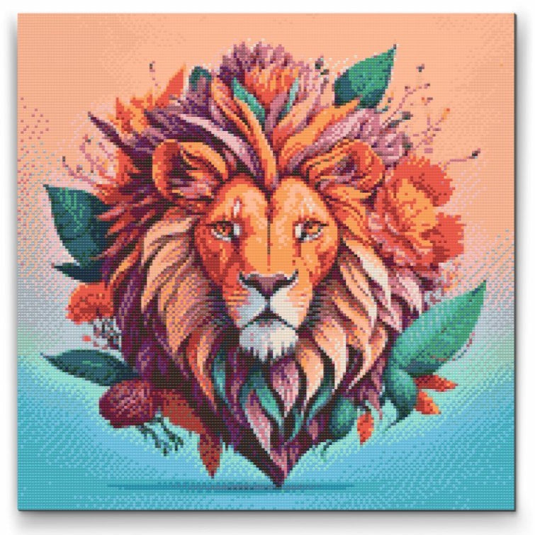 LEJON MED BLOMMOR | Diamond Painting
