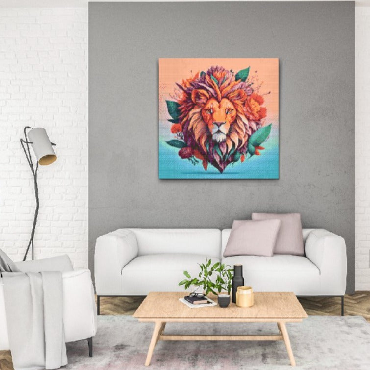 LEJON MED BLOMMOR | Diamond Painting