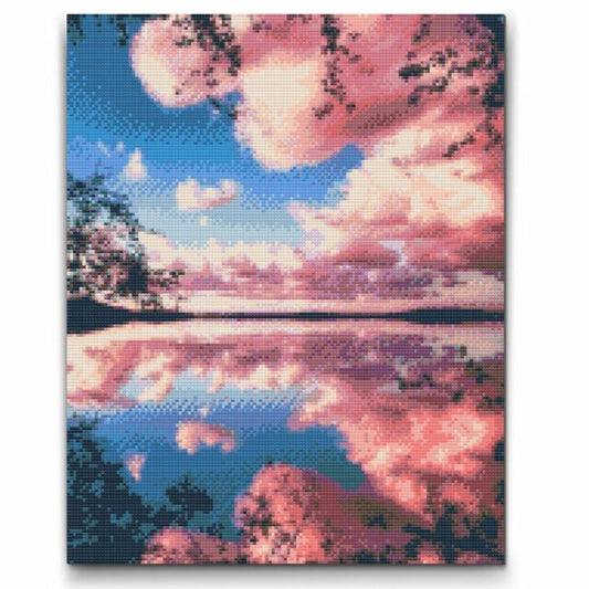 Diamond Painting av rosa himmel – solnedgång i rosa nyanser