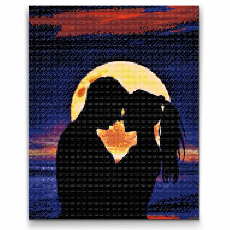 Diamond Painting av par i solnedgång – romantiskt landskap