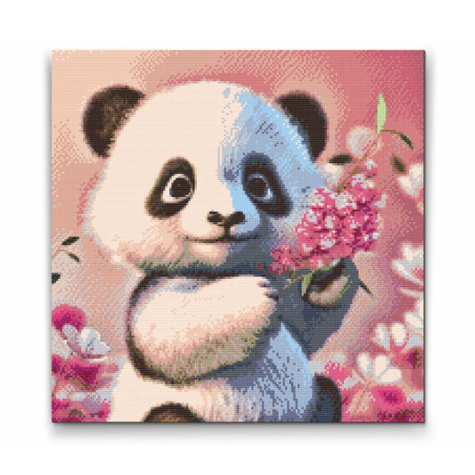 Diamond painting med söt panda – perfekt för djurälskare och barn

