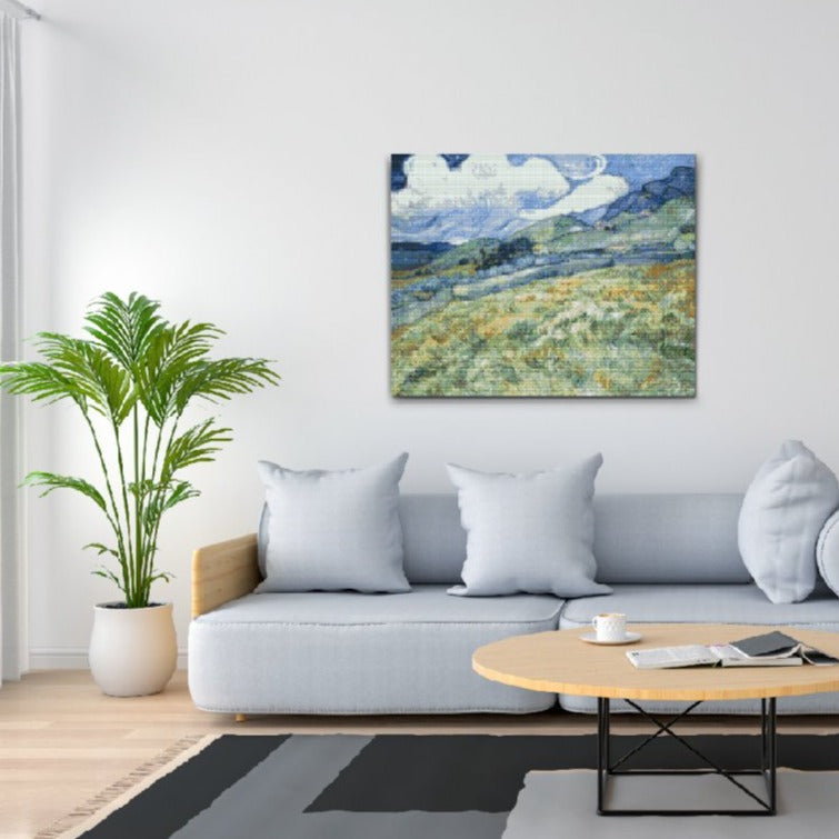 Konstnärlig tolkning av Wheat Fields – Diamond Painting väggkonst
